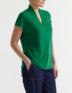 HIGH NECK SHORT SLEEVE TOP