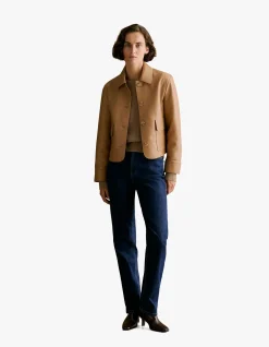 High Rise Dark Indigo Straight Leg Jean
