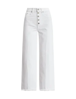 High Rise Wide Leg Crop Frayed Hem Jeans