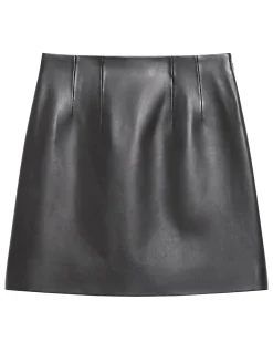 High-Waist Mini Skirt in Leather