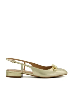 Hippity Open Heel Flat Gold