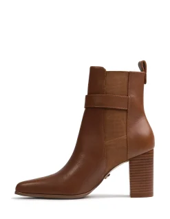 Holli Dark Cognac Leather Ankle Boot