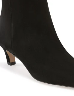 Honora Black Suede Leather Ankle Boot