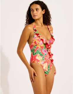 Hothouse Flowers Frill Front One Piece Swimsuit