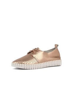 Husto Perforated Lace Up Leather Sneakers