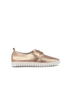 Husto Perforated Lace Up Leather Sneakers