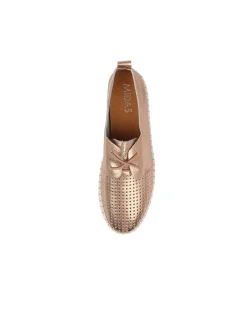 Husto Perforated Lace Up Leather Sneakers