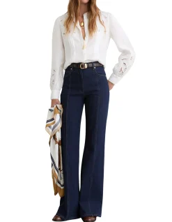 Ida Embroided Linen Top