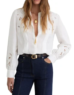Ida Embroided Linen Top