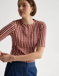 IMOGEN PRINTED JERSEY TOP