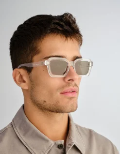 IMPOSSIBLE CLEAR SQUARE GREEN MONO SUNGLASSES