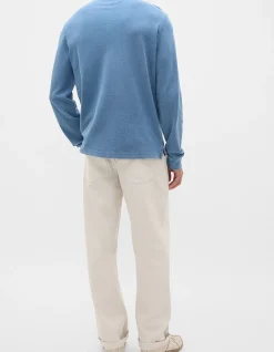 INDIGO LONG SLEEVE PIQUE POLO