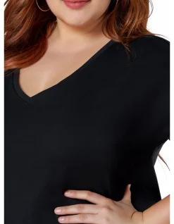 INDIGO TONIC - JACINTA LONGLINE V NECK TEE
