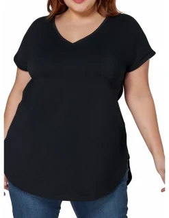 INDIGO TONIC - JACINTA LONGLINE V NECK TEE