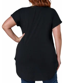 INDIGO TONIC - JACINTA LONGLINE V NECK TEE