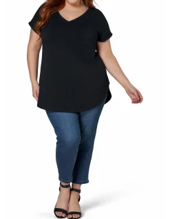 INDIGO TONIC - JACINTA LONGLINE V NECK TEE