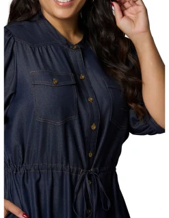 INDIGO TONIC-MARLEY CHAMBRAY MINI DRESS