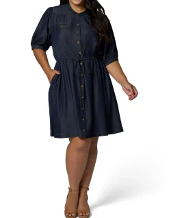 INDIGO TONIC-MARLEY CHAMBRAY MINI DRESS