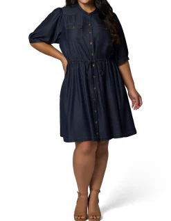 INDIGO TONIC-MARLEY CHAMBRAY MINI DRESS