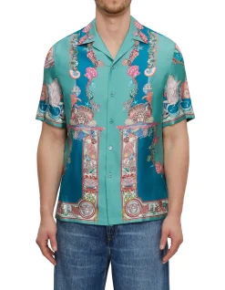 INFORMAL SHIRT SILK TWILL CORAL THEATRE PRINT