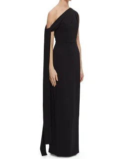 Irina One Shoulder Maxi Dress Black