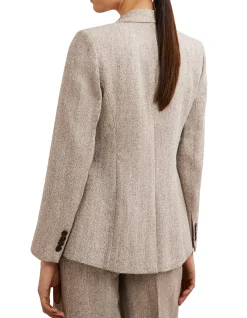 Isla Textured Single Breasted Blazer