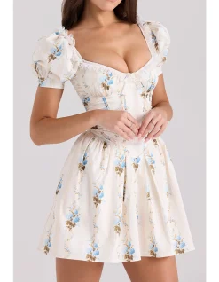 ISSA RUFFLED A-LINED DRESS