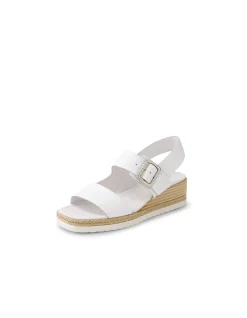 Issy Buckled Leather Wedge Sandals