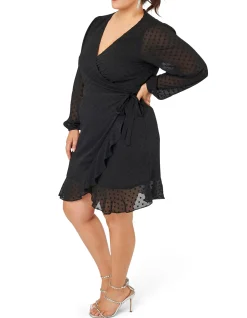 Its Pink PM Dress Wrap Frill Detail