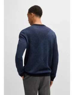 Jacquard Pattern Virgin Wool Sweater