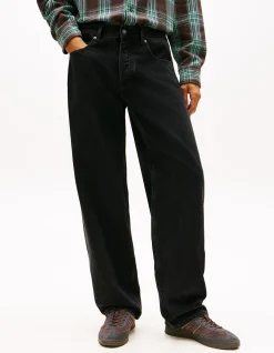 Jaimie Relaxed Flag Straight Leg Black Jeans