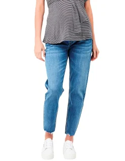 Jamie Raw Edge Relaxed Straight Leg Maternity Jeans