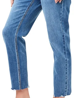 Jamie Raw Edge Relaxed Straight Leg Maternity Jeans