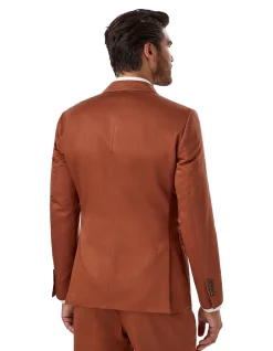 JB RUST COTTON LINEN NOTCH LAPEL JACKET