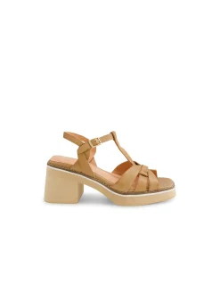 Jerseys Woven Block Heel Leather Sandals