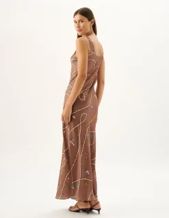 Jimena Fortuna Print Maxi Slip Dress