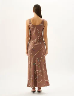 Jimena Fortuna Print Maxi Slip Dress