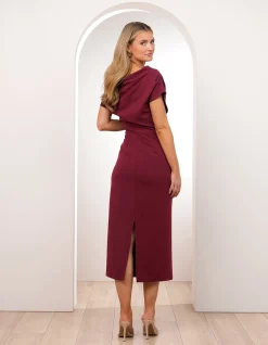 JOQUIL OFF SHOULDER MIDI DRESS