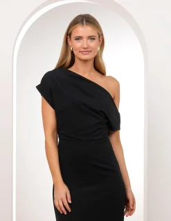 JOQUIL OFF SHOULDER MIDI DRESS
