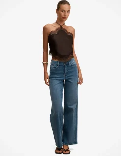 JOVIE HALTER NECK LACE TOP