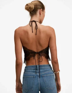 JOVIE HALTER NECK LACE TOP
