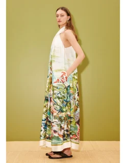 JUNGLE BOOGIE SILK HALTER DRESS