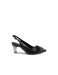 Kathi Leather Flower Slingback Heels