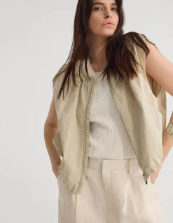 KATIE SLEEVLESS BOMBER JACKET