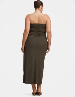 KEELY CURVE STRAPLESS JERSEY MAXI DRESS