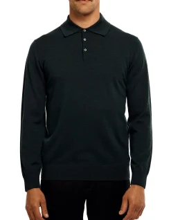 KELVIN - GREEN LONG SLEEVE KNIT POLO