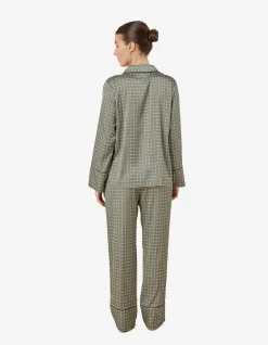 KIENNA GEO PRINTED SILKY SATIN PJ SET