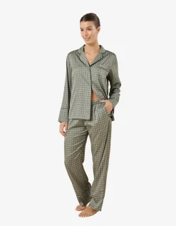 KIENNA GEO PRINTED SILKY SATIN PJ SET