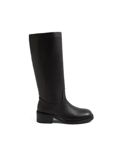 KIERSTYN Mid Heel Leather Knee Boots