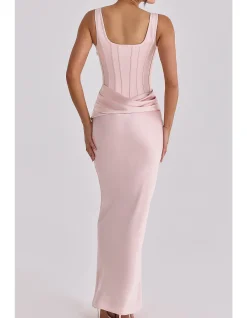 'KIRA'SATIN GATHERED MAXI DRESS